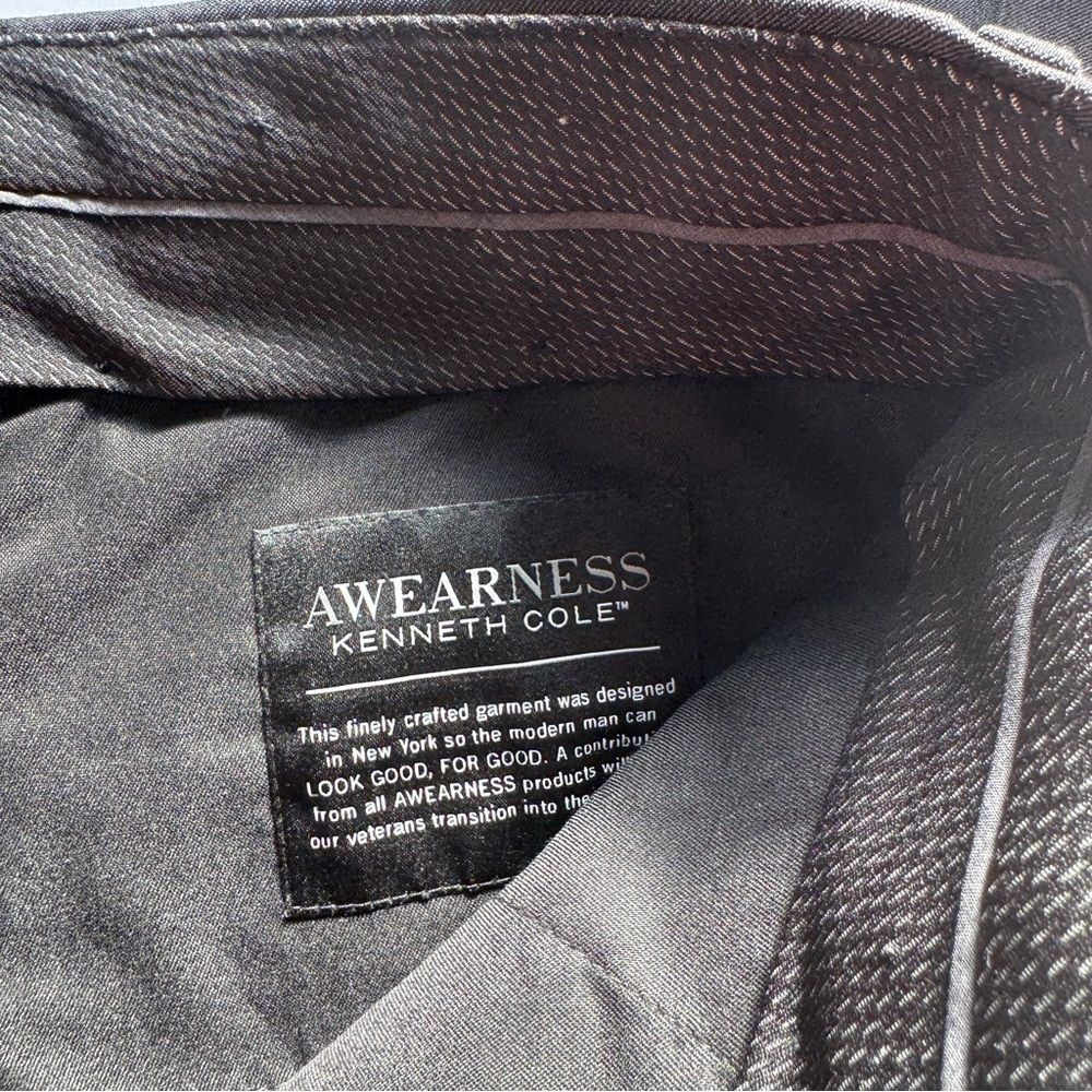 Kenneth Cole Awareness Gray Blazer Awear-Tech Slim Fit Suit Size 34 - Picture 7 of 12